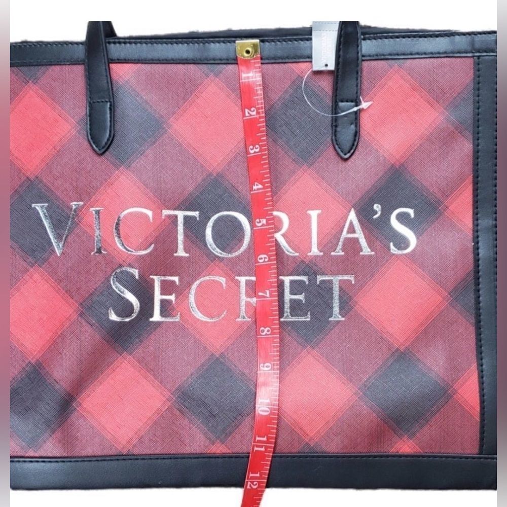 Victoria's Secret✨❤️🖤Red and Black Plaid Tote - Picture 2 of 5